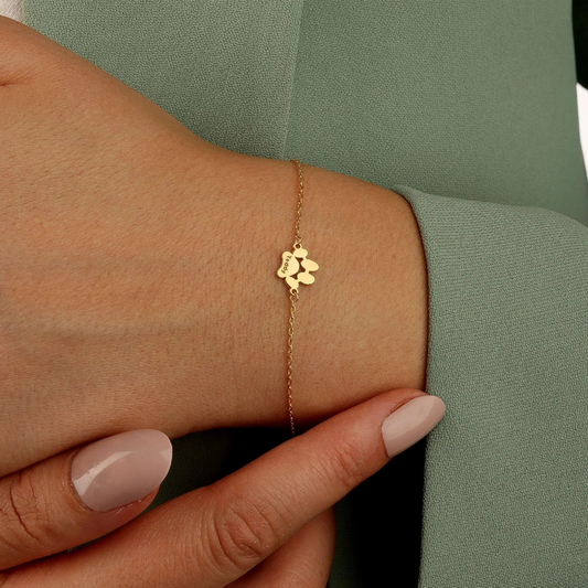 Pulsera huella mascota con nombre