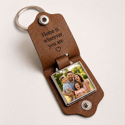 Custom Photo Keychain with Engraved Text