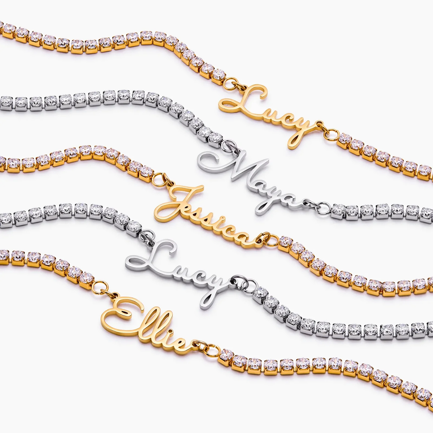 Collar de tenis con firma personalizada