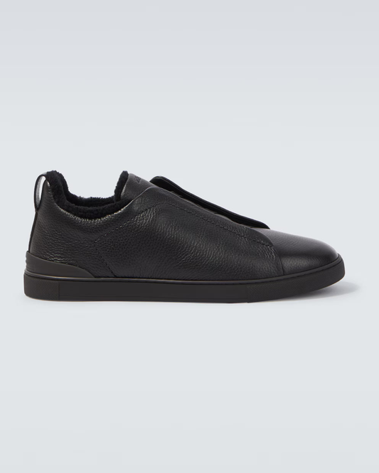 Triple — Black Shearling-Lined