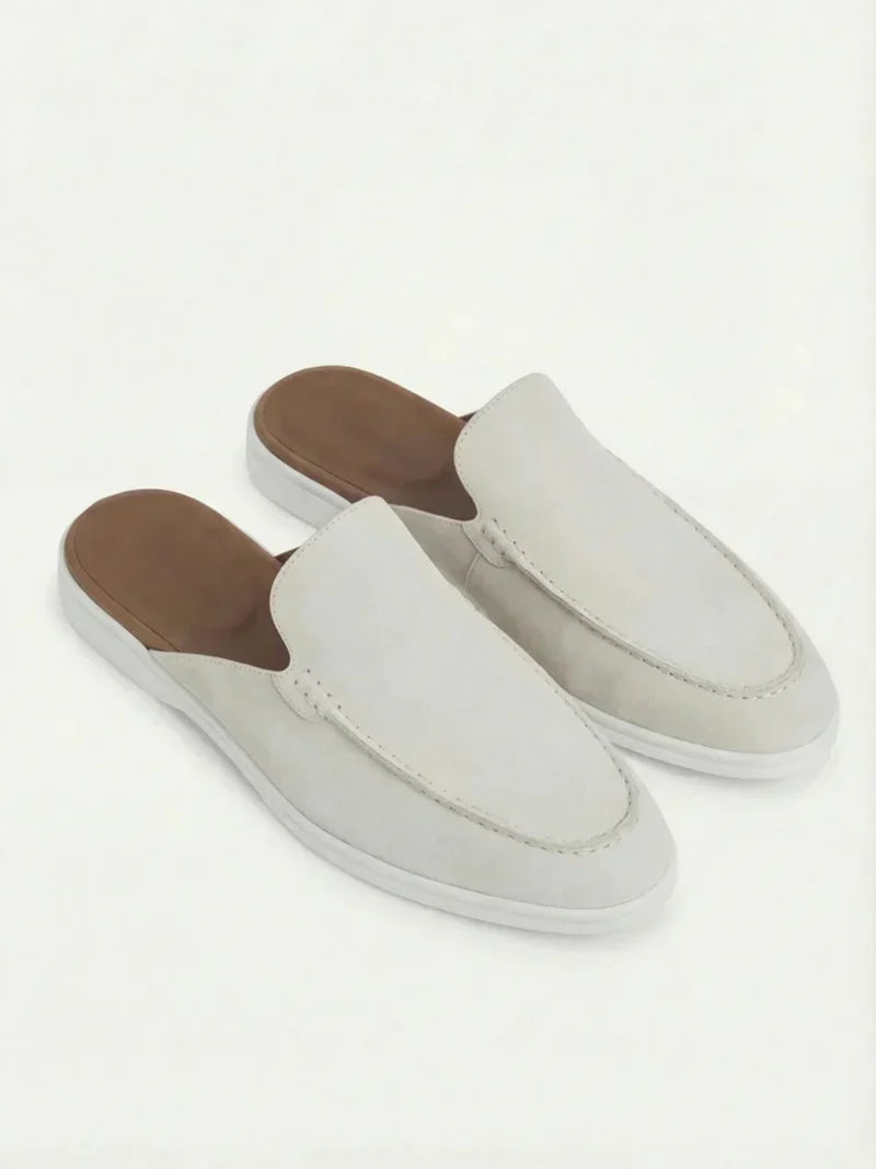 White Suède Yacht Mule
