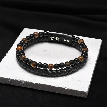 Schild voor mijn zoon – Tijgeroogarmband