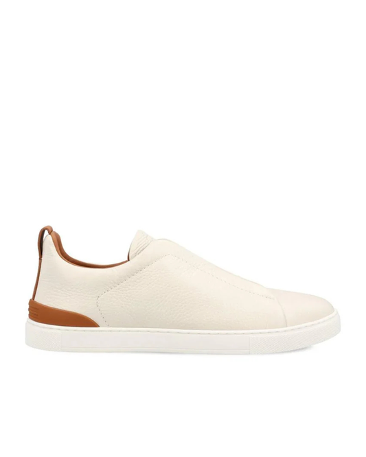 Triple — White / Cognac Trim