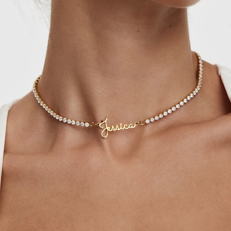 Collar de tenis con firma personalizada