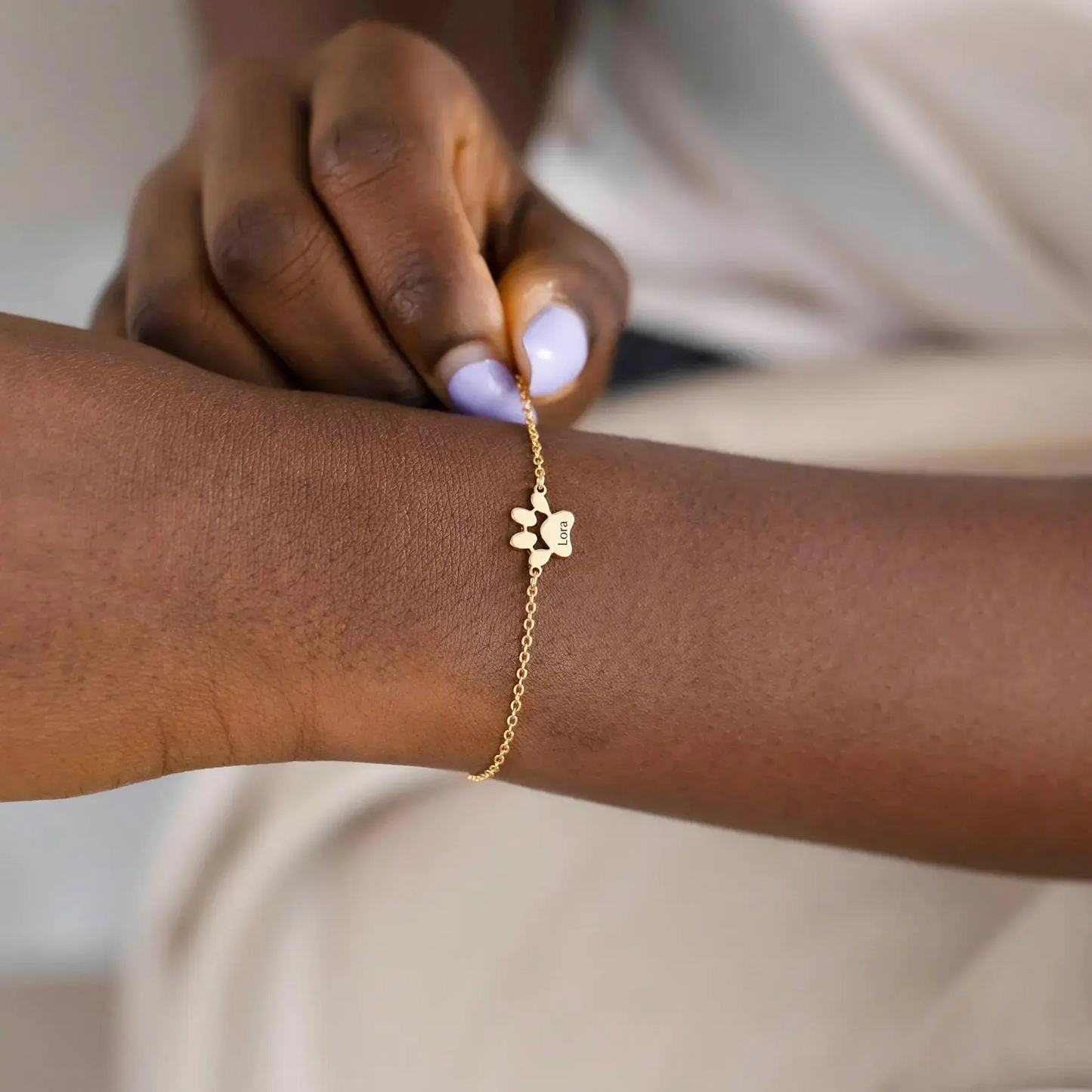 Pulsera huella mascota con nombre