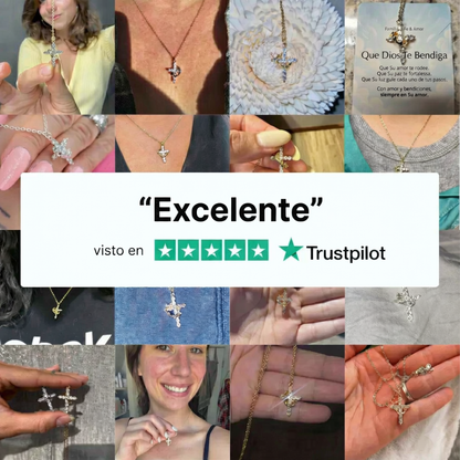 Collar de cruz con corona de fe