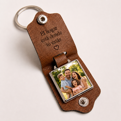Llavero con foto personalizado y texto grabado