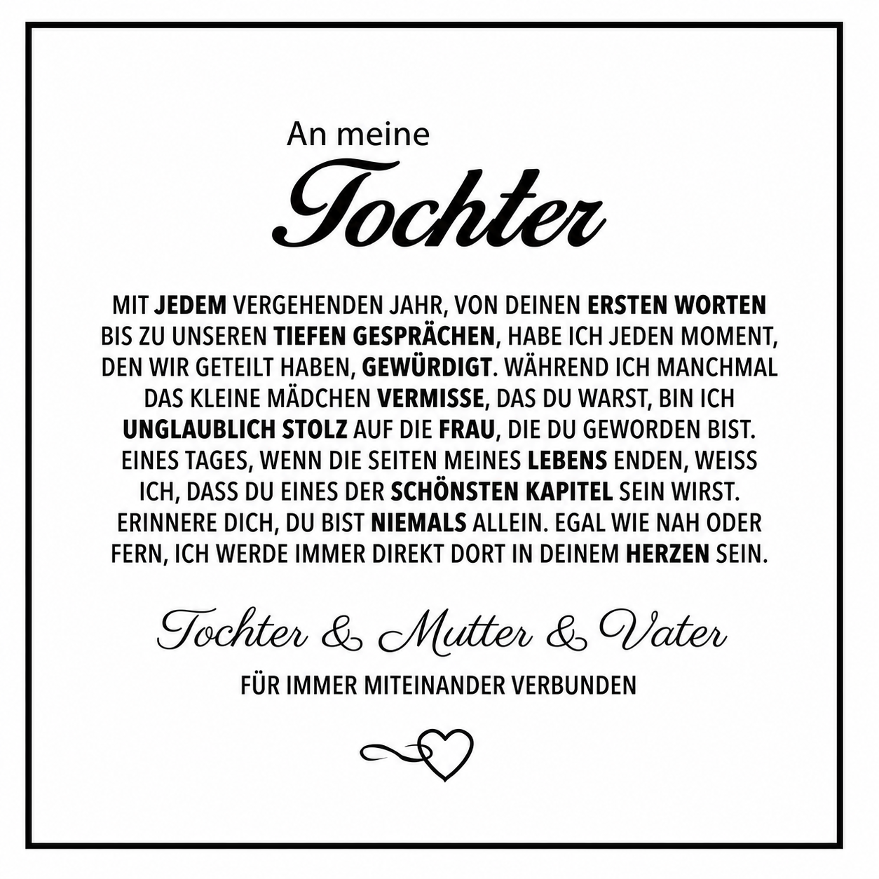 An meine Tochter – Armband Für immer verbunden