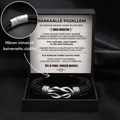 Kaiverrettu Rannekoru Pojallesi