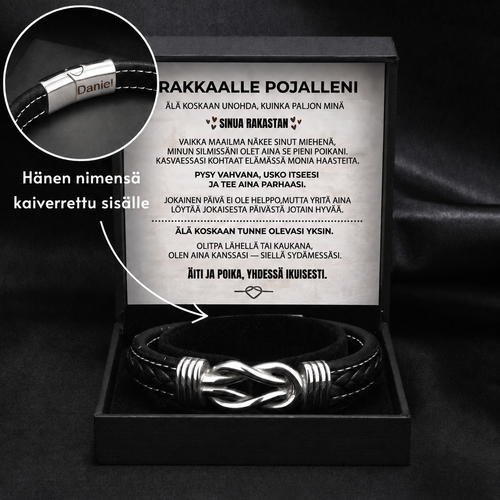 Kaiverrettu Rannekoru Pojallesi