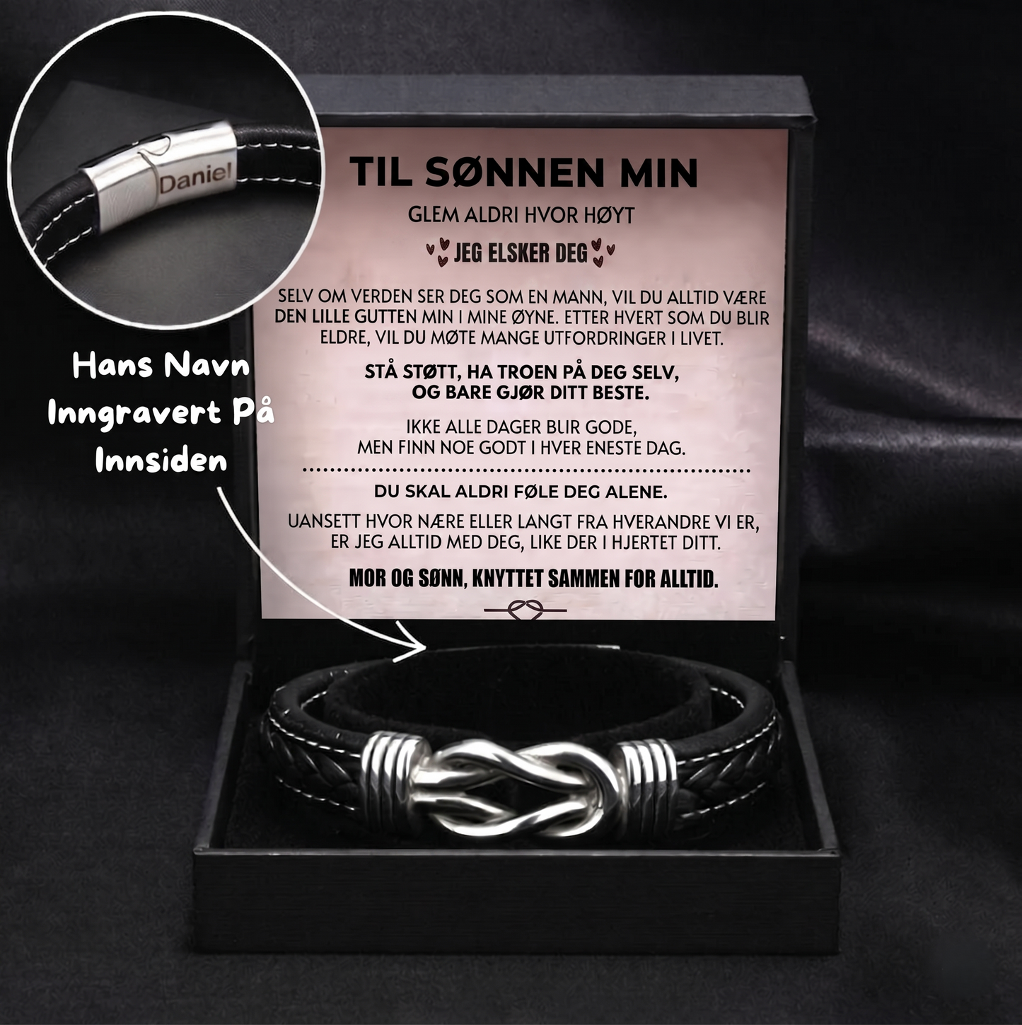 "Til Min Sønn" Gravert Armbånd