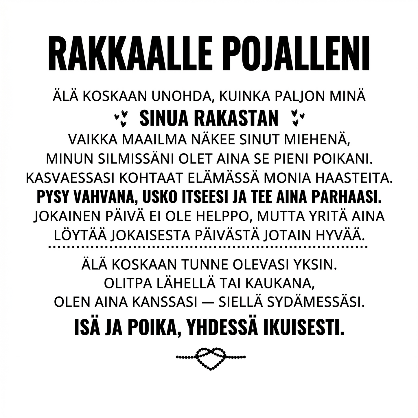 Kaiverrettu Rannekoru Pojallesi