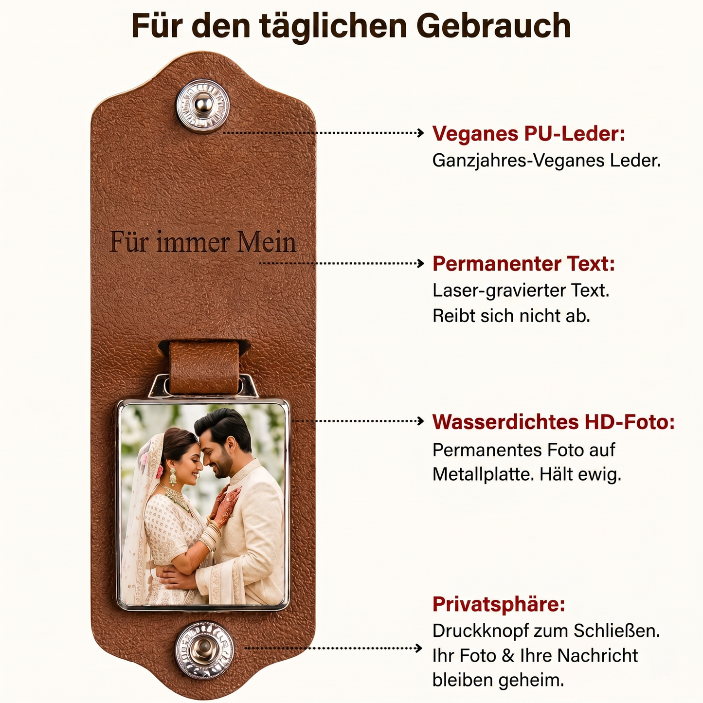 Personalisierter Foto-Schlüsselanhänger mit Gravur