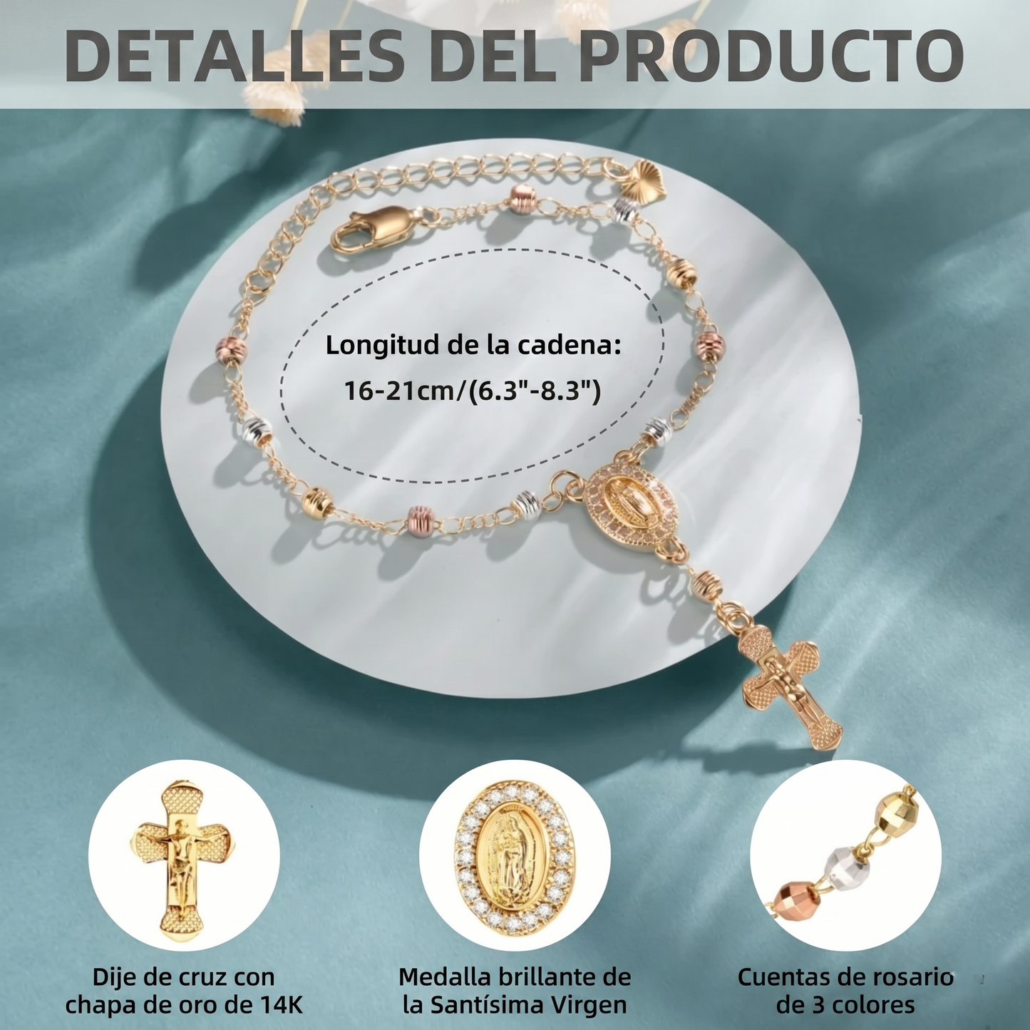 Pulsera Cruz Virgen María