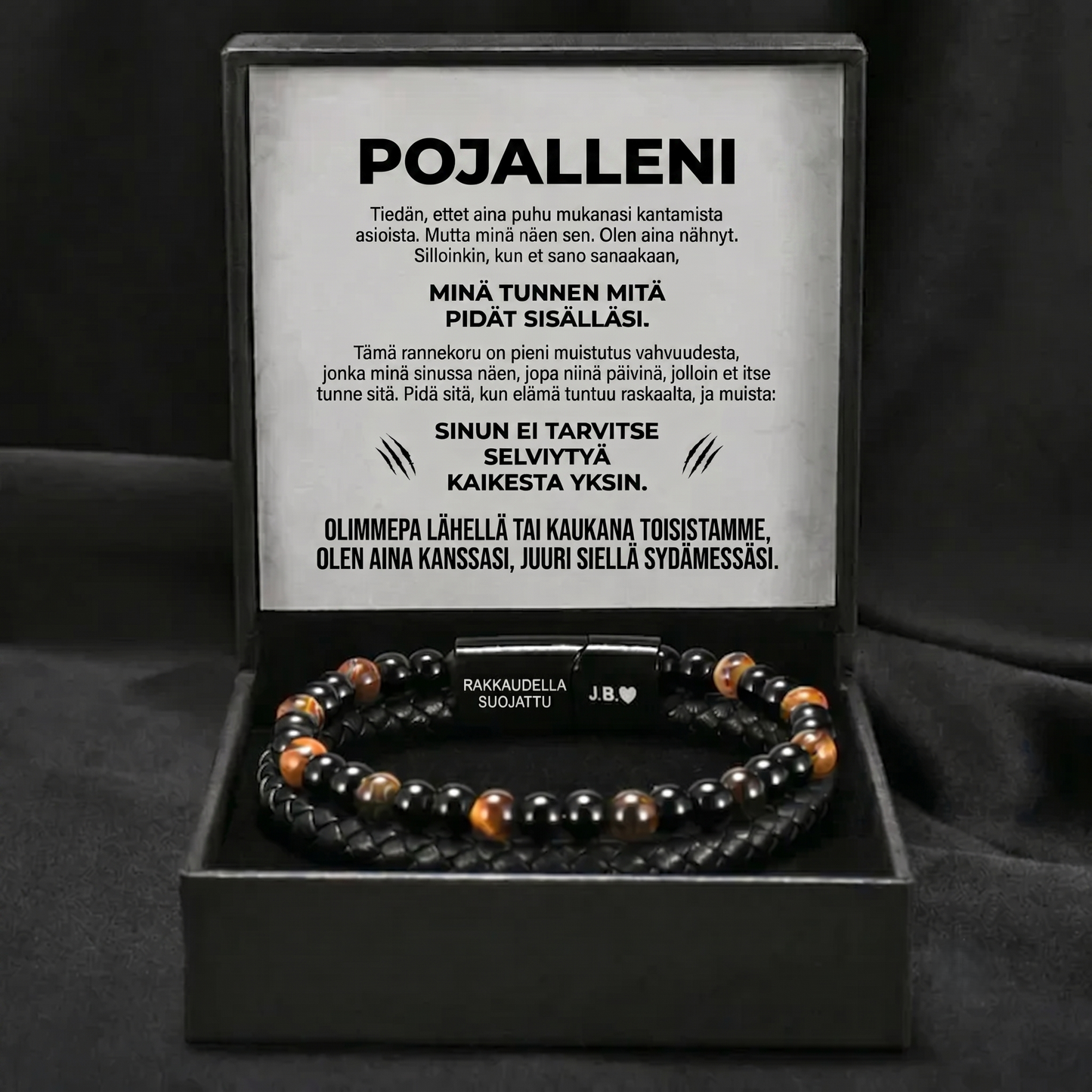 Poikani kilpi – tiikerinsilmä-rannekoru