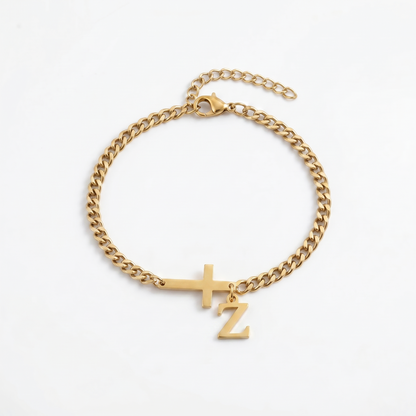 Nivora™ Initial & Cross Bracelet