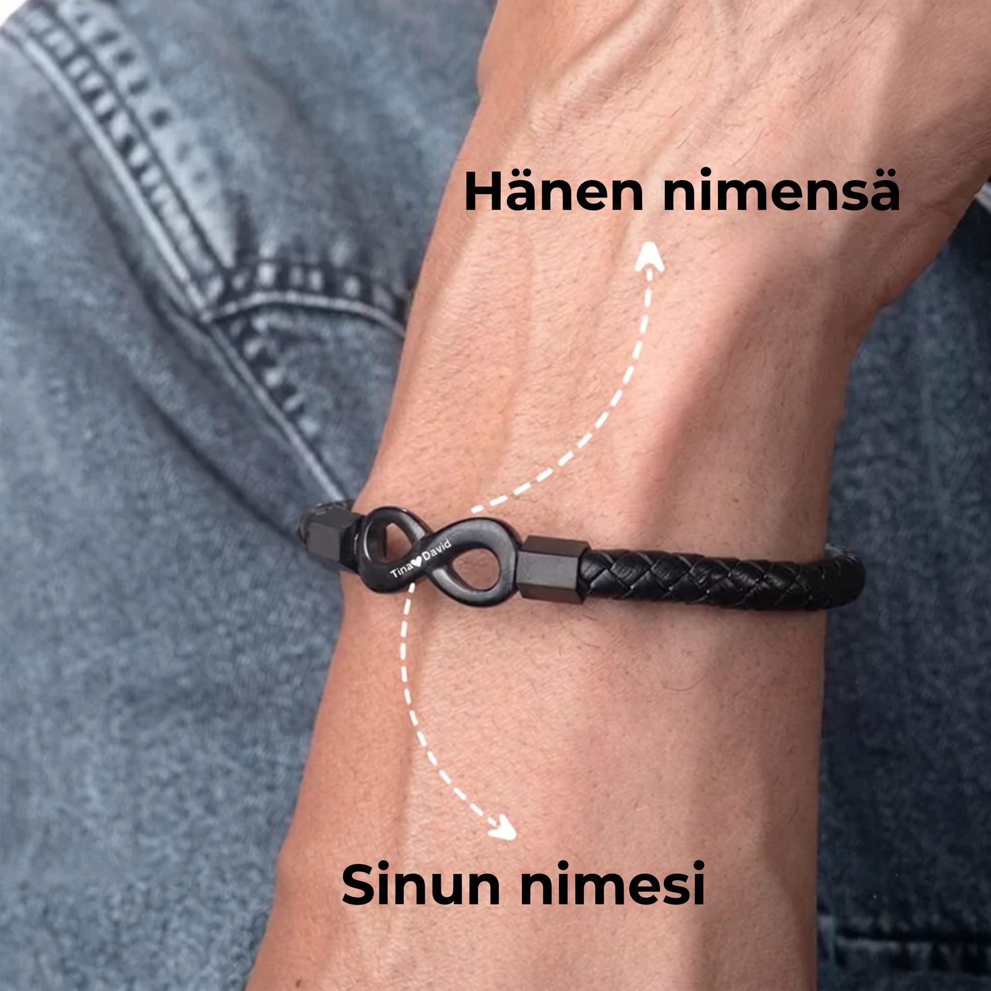 Yksilöity rannekoru miehelleni
