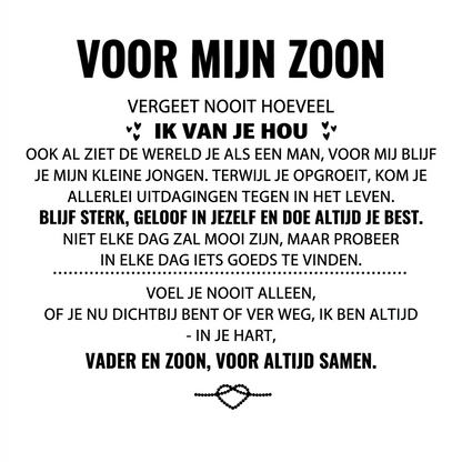 Gegraveerde Armband Voor Mijn Zoon