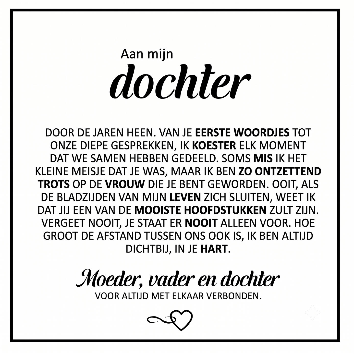 "Aan mijn dochter" voor altijd verbonden-armband