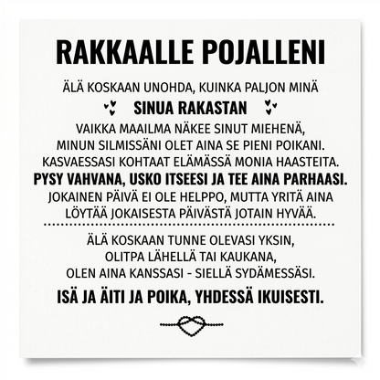 Kaiverrettu Rannekoru Pojallesi