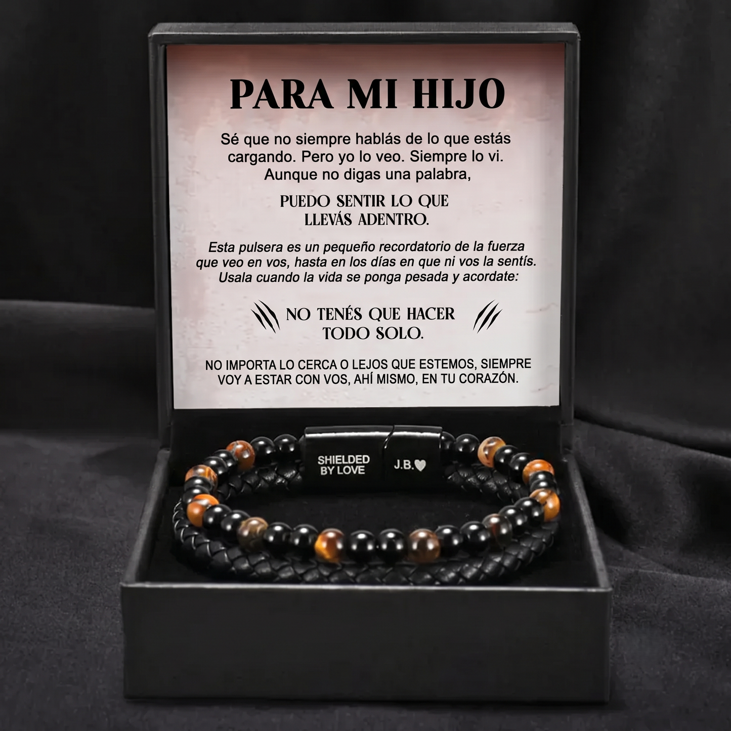 Pulsera Ojo de Tigre "El Escudo de tu Hijo"