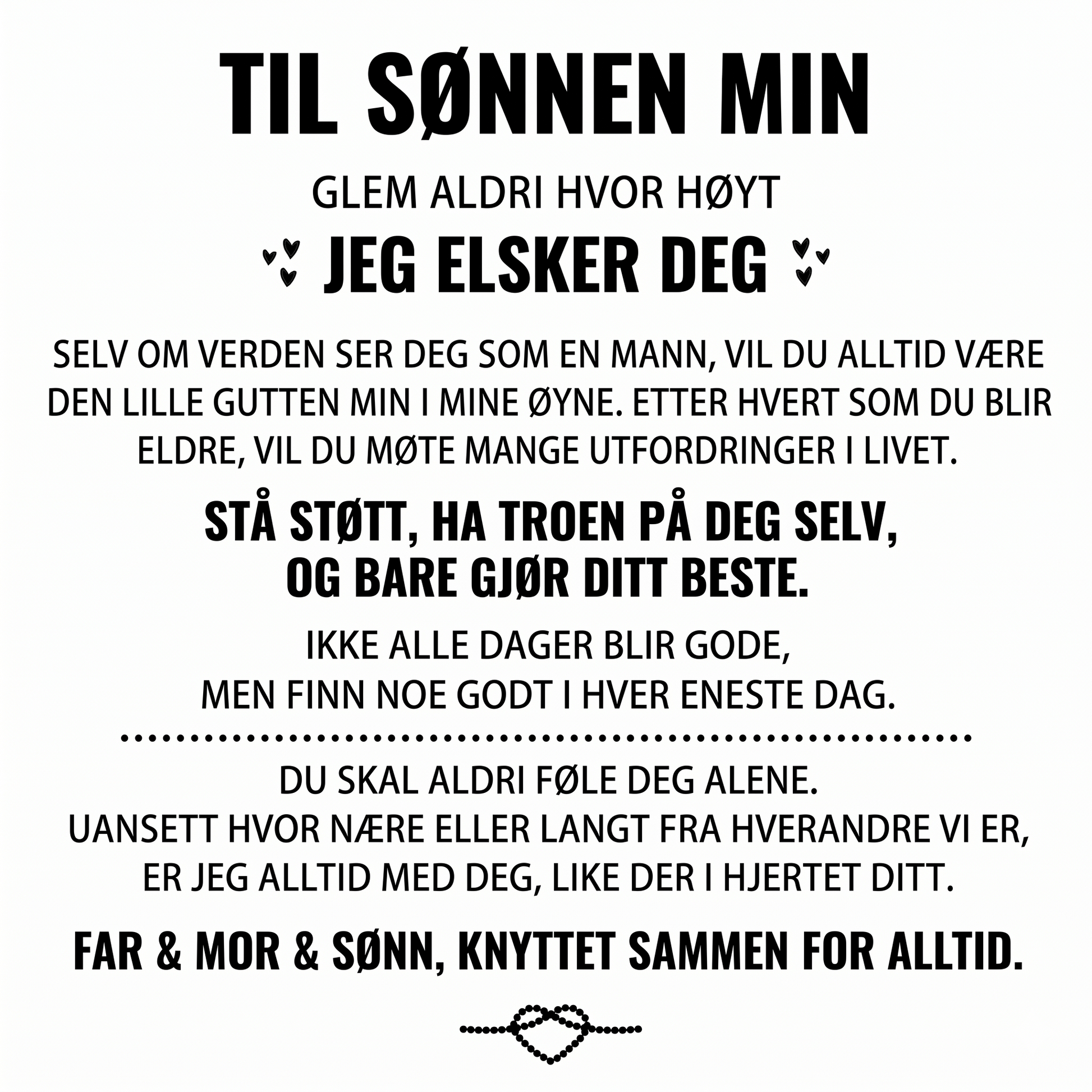 "Til Min Sønn" Gravert Armbånd