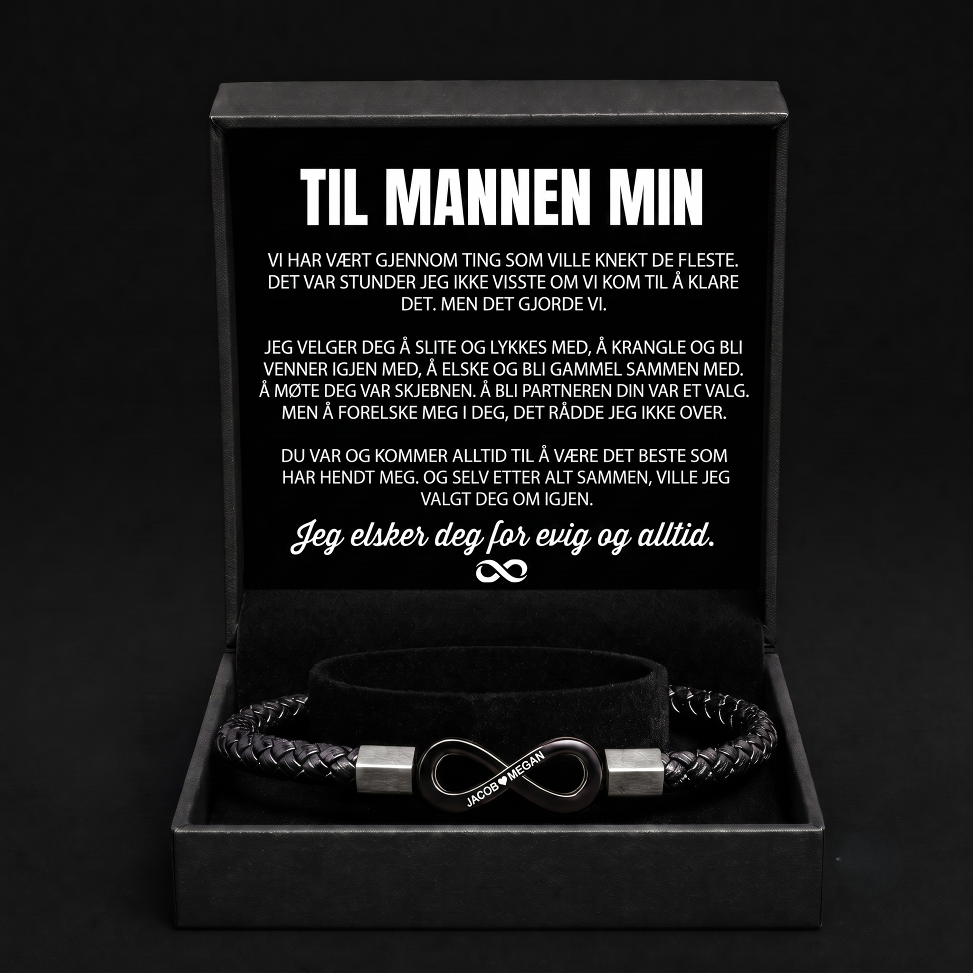 Personlig armbånd «Til min mann»
