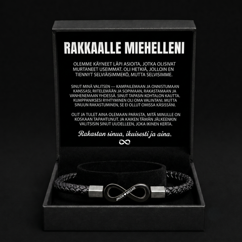 Yksilöity rannekoru miehelleni