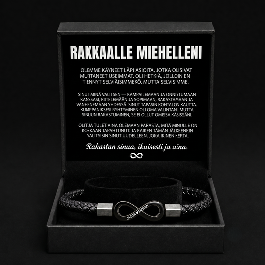 Yksilöity rannekoru miehelleni