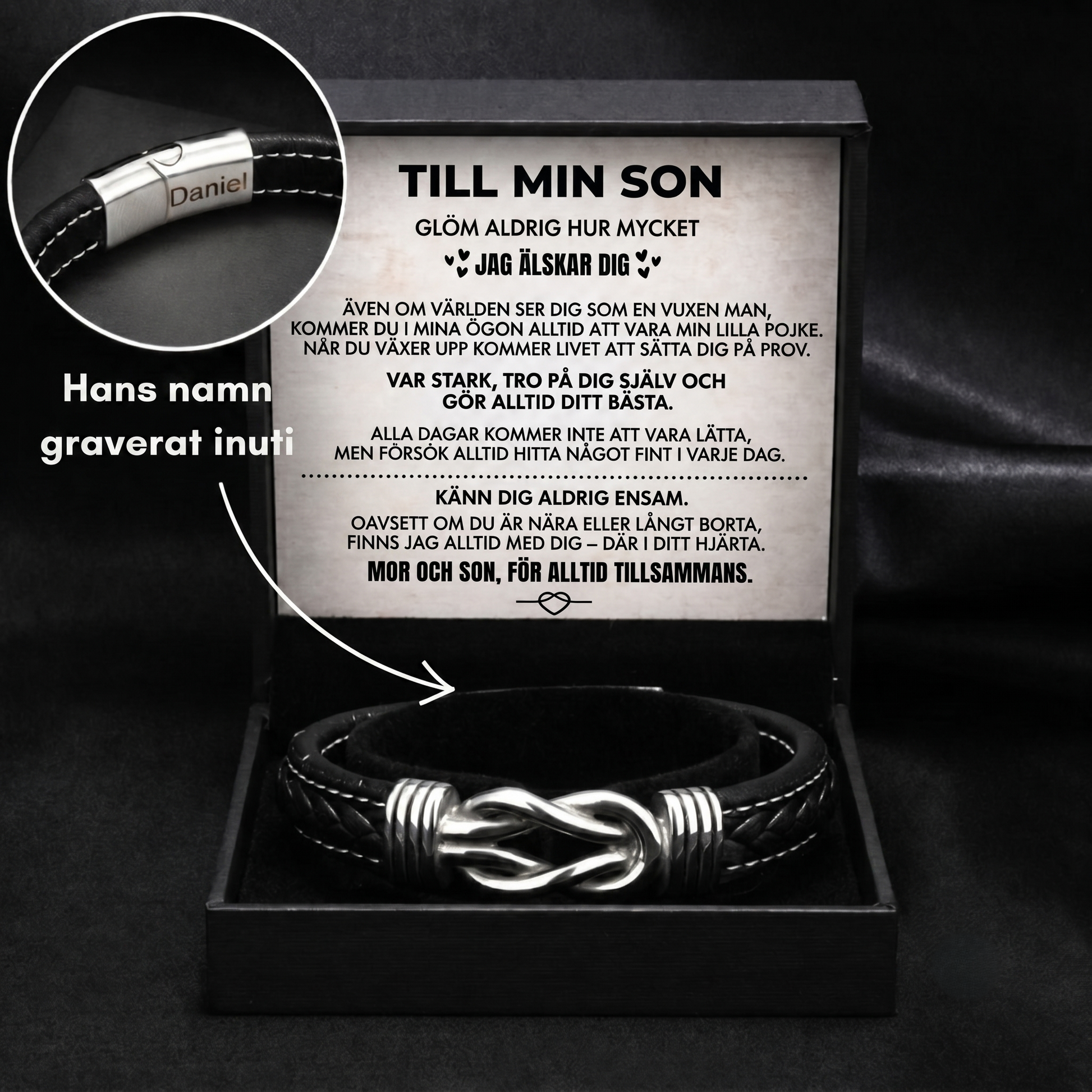 Graverat armband till min son