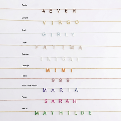 Colar de Nome com Diamantes