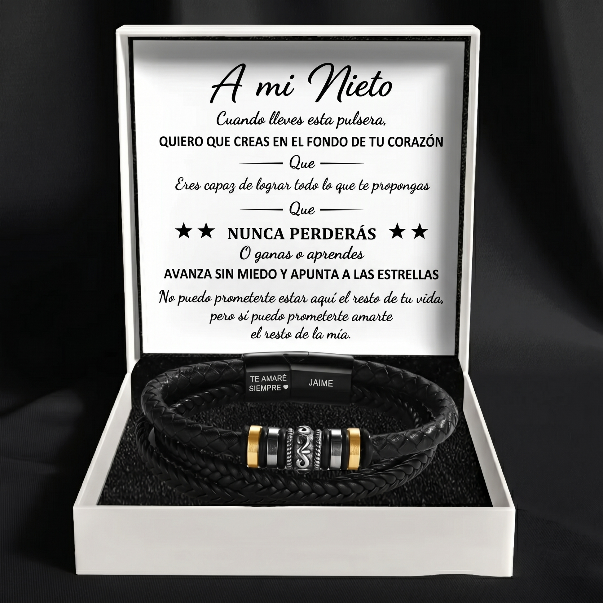 Pulsera grabada «Para mi nieto»