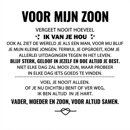 Gegraveerde Armband Voor Mijn Zoon
