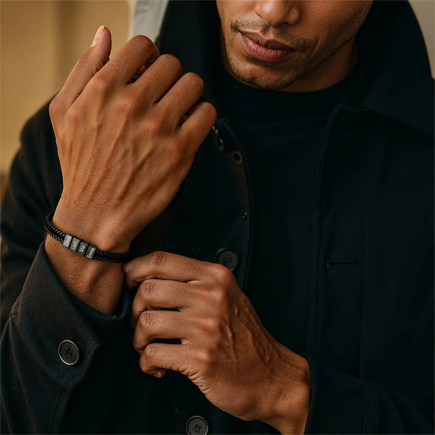 Pulsera para papá con nombre personalizado