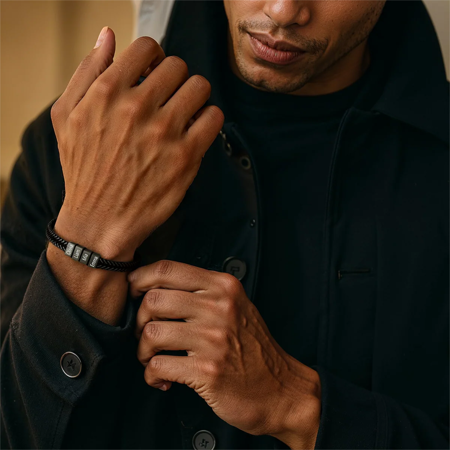 Pulsera para papá con nombre personalizado