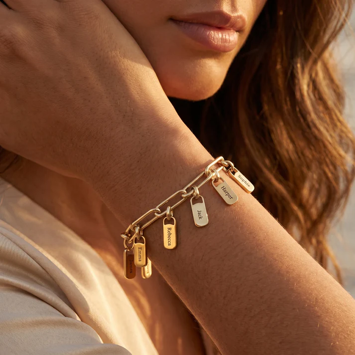 Personalisiertes Armband mit Gravurplättchen