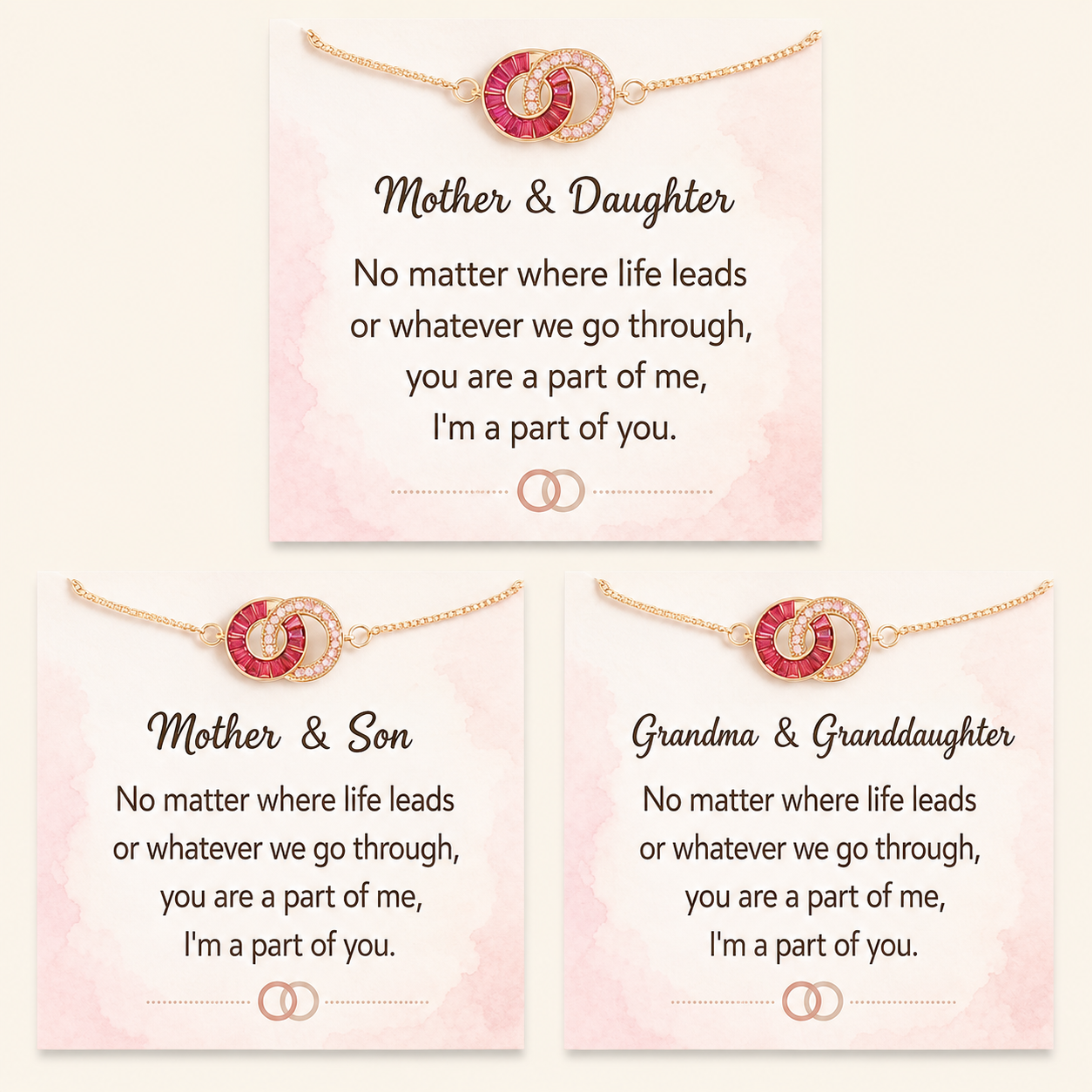 Personalized Linked Birthstone Bracelet