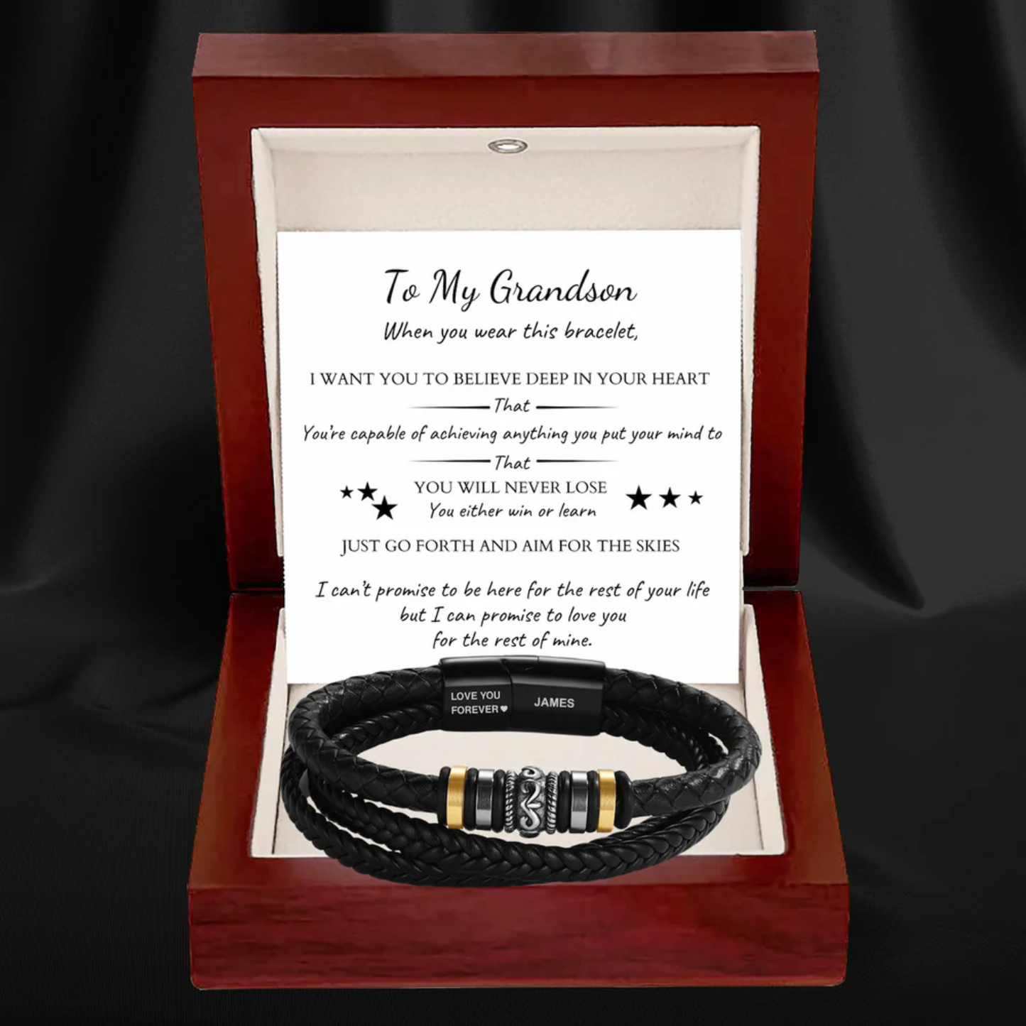 "To My Grandson" Engraved Bracelet