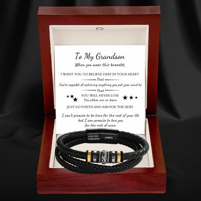 "To My Grandson" Engraved Bracelet