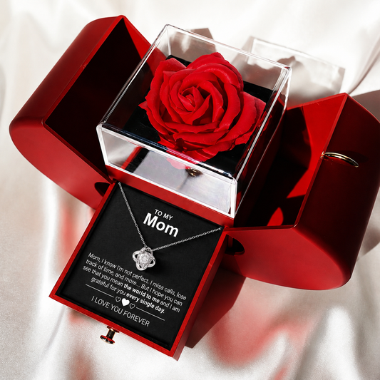 Forever Necklace Apple Box – Preserved Rose