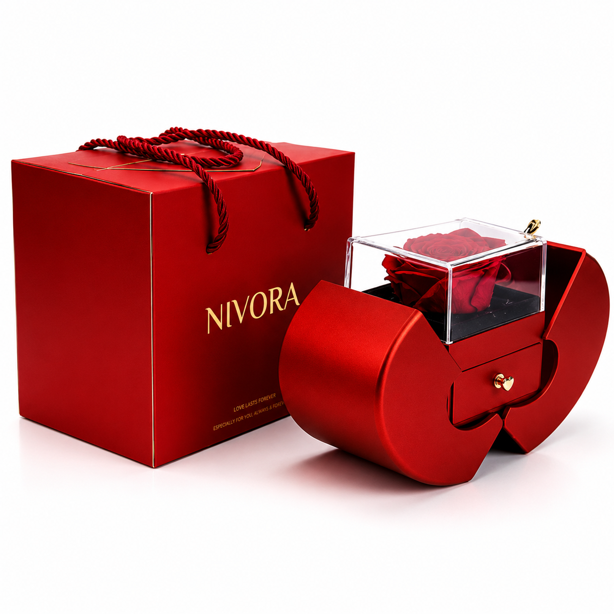 Forever Necklace Apple Box – Preserved Rose