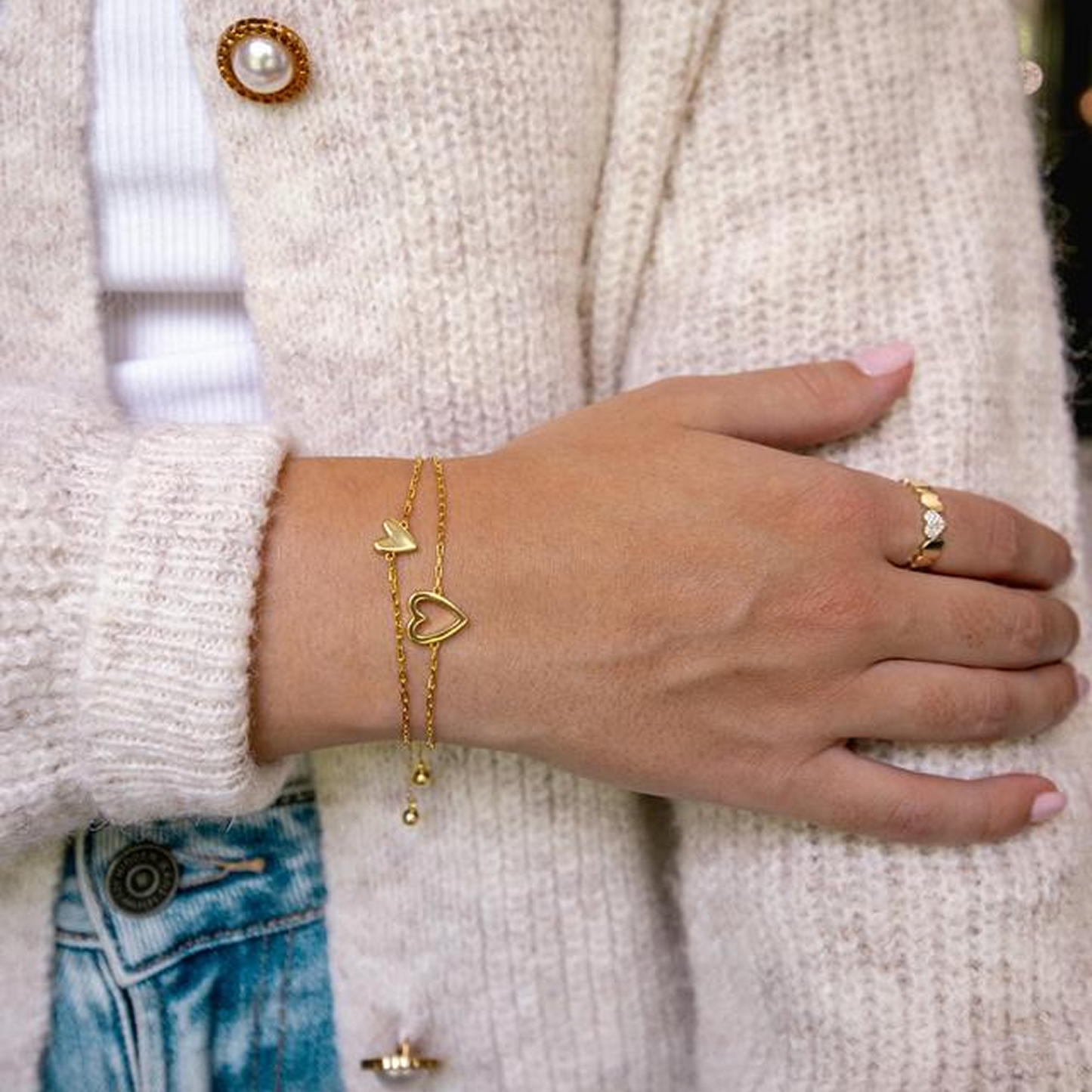 Geteilte-Herzen-Armband-Set