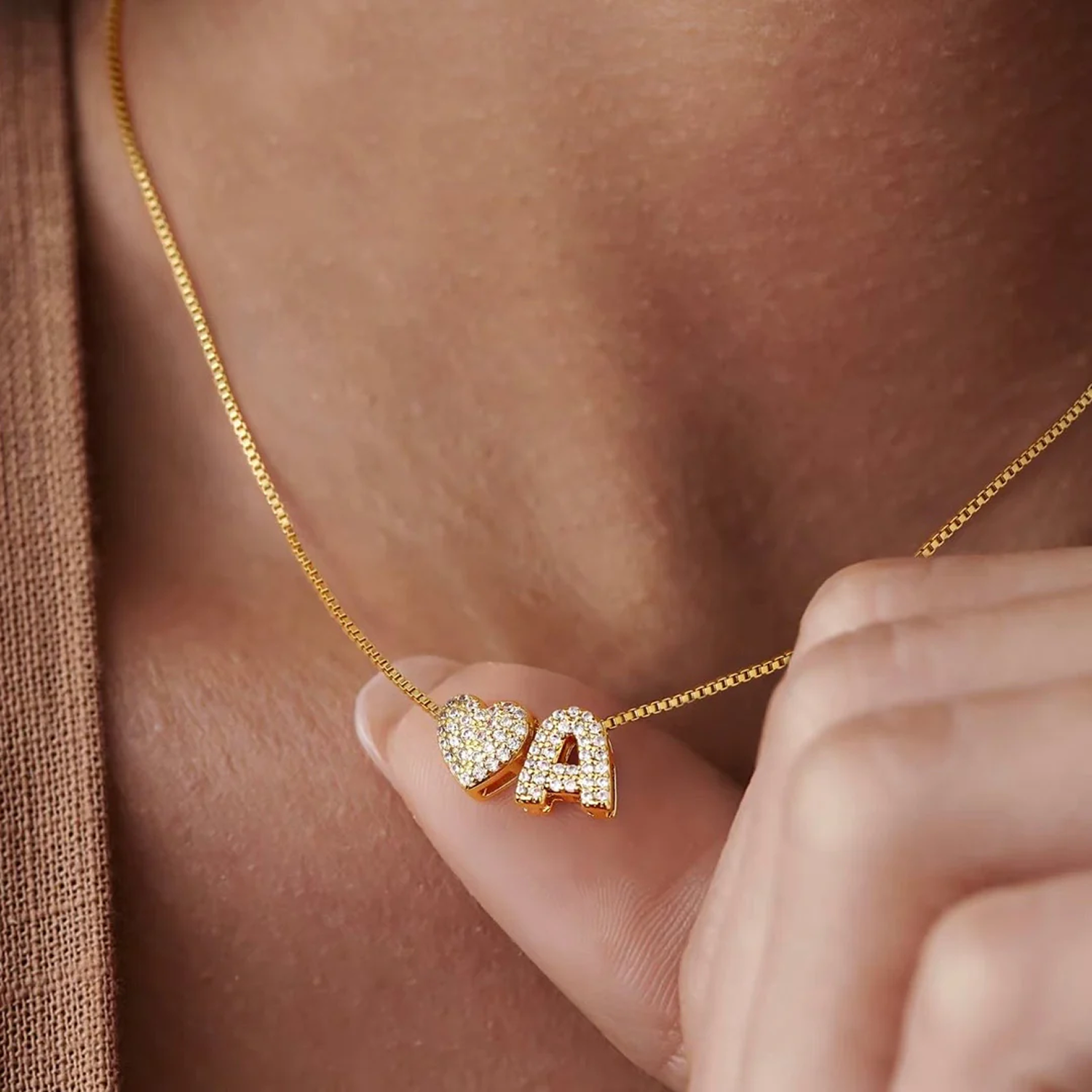 Heart & Initial Necklace