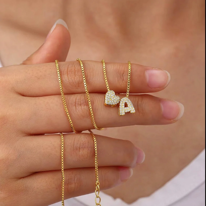 Heart & Initial Necklace