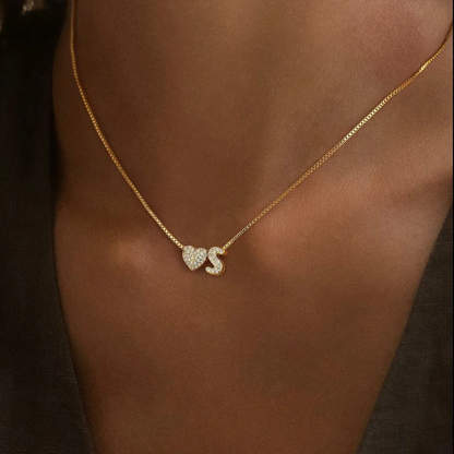Heart & Initial Necklace