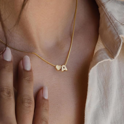 Heart & Initial Necklace