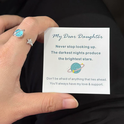 To My Daughter Moon & Star Ring