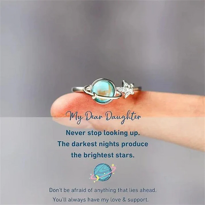 To My Daughter Moon & Star Ring
