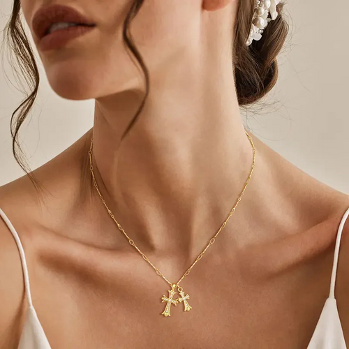 Double Cross Necklace