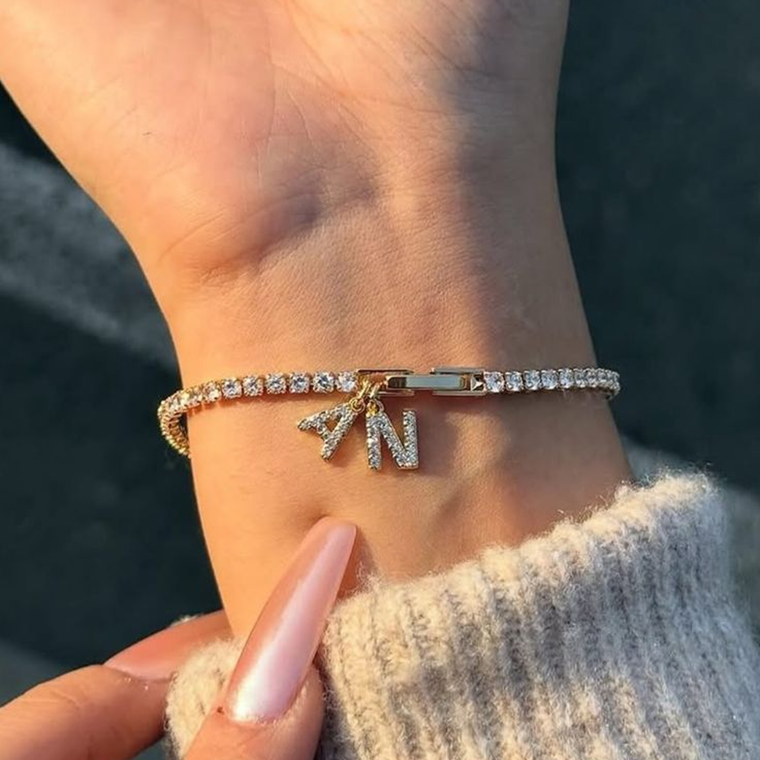 Personalized Initial Tennis Bracelet